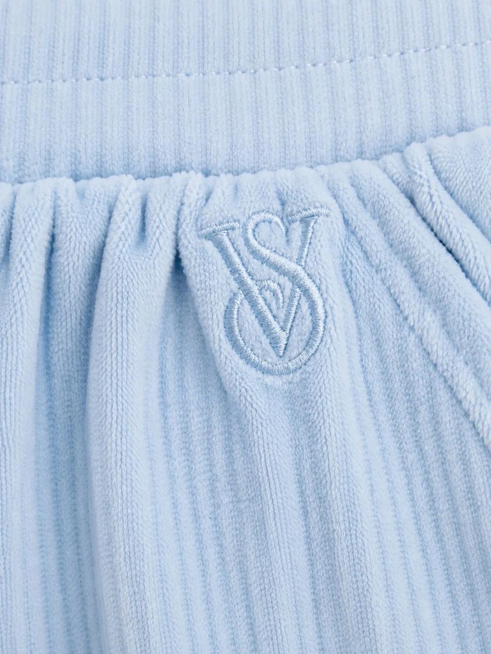 Victoria's Secret Ribbed Lounge Jogger Sweatpants XS Baby Blue Soft Cozy Velour